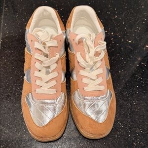 MIA Women's Sneakers in Tan and Silver